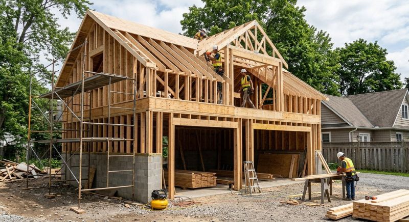 Two Story Garage Construction in Naples, FL